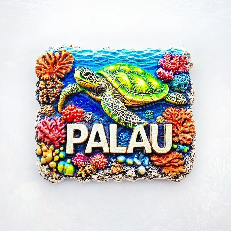 Nam châm tủ lạnh rùa rạn san hô Palau - Lưu niệm lưu niệm 3D Marine Sanctuary Trang trí đại dương nh