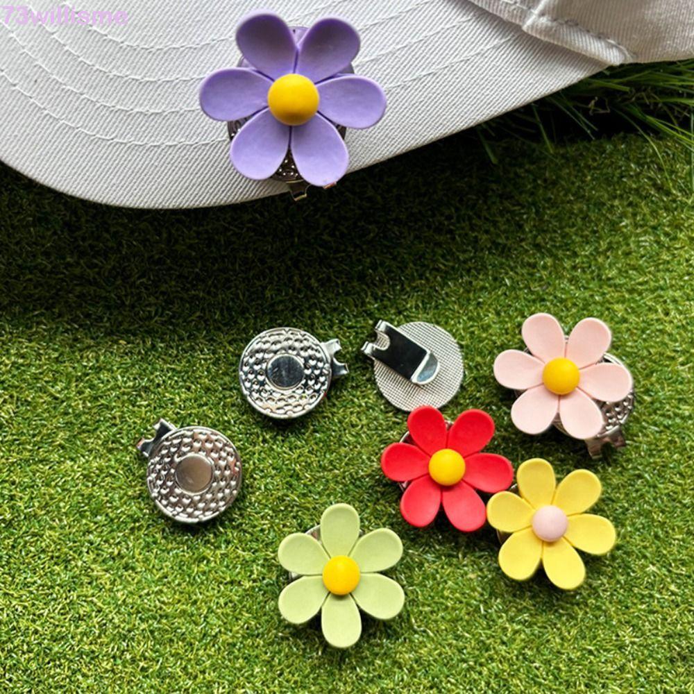 WILLISME Golf Cap Clip, Hình Hoa Golf Ball Mark, Thể Thao Cap Vị Trí Bóng Trang Trí Nhiều Màu Sắc Go