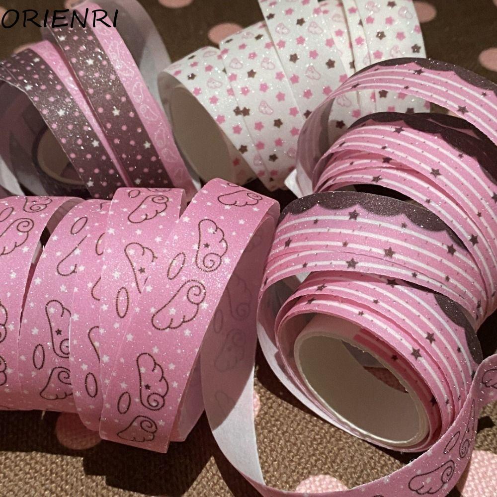 Băng trang trí ORIENRI, Băng dán dâu Kawaii, Ins Stars Angel Wings School Stationary