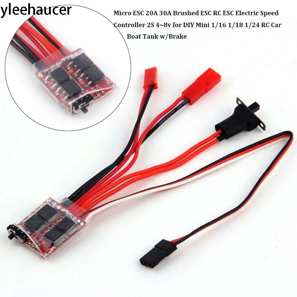 Bàn chải YLEEHAUCER Micro ESC 20A 30A, 10A / 15A / 20A / 30A 2S 4 ~ 8v Bộ điều khiển tốc độ điện, bì