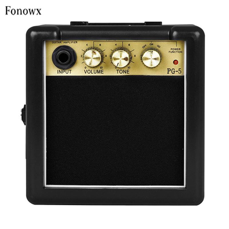 Bộ khuếch đại đàn guitar di động 5W Amp thực hành nhỏ gọn Amp Acoustic Bass Amp Kim loại bền cho đàn