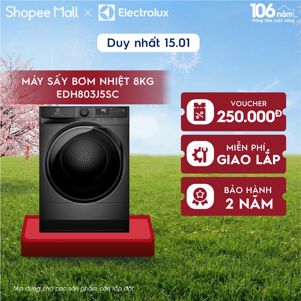 Chỉ giao miền Nam - Free giao lắp - Máy sấy bơm nhiệt Electrolux 8kg UltimateCare 500 - Xám đen Onyx