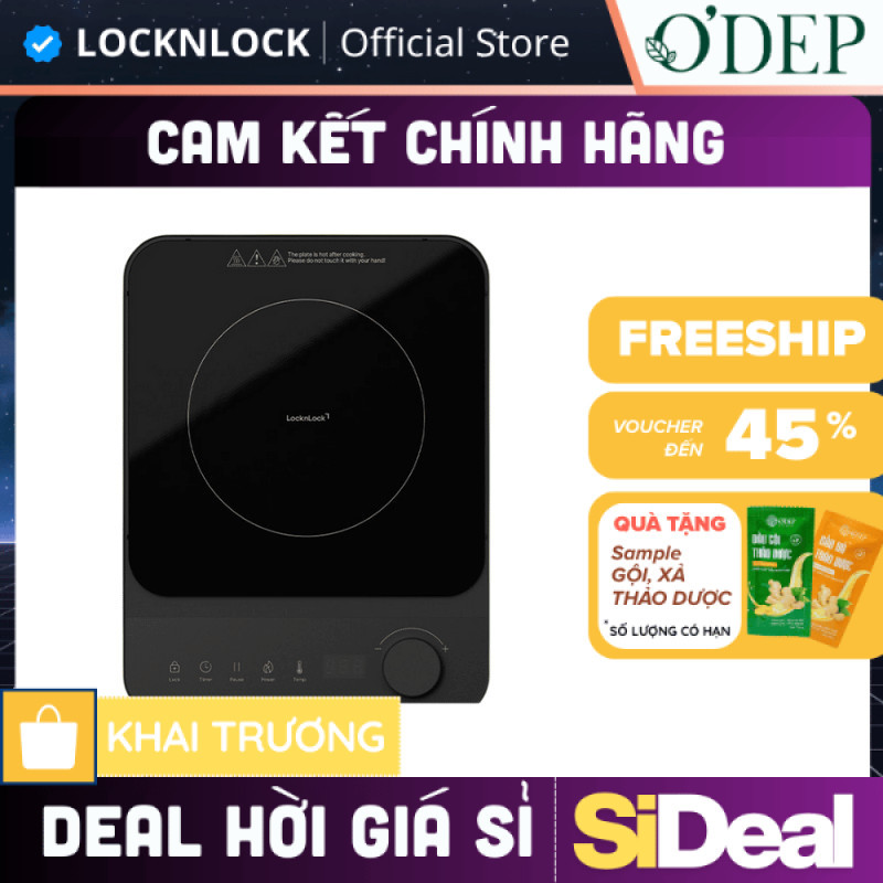 Bếp điện từ LocknLock Induction cooker EJI351BLK công suất 2000W - Màu đen - SIDEAL SIA