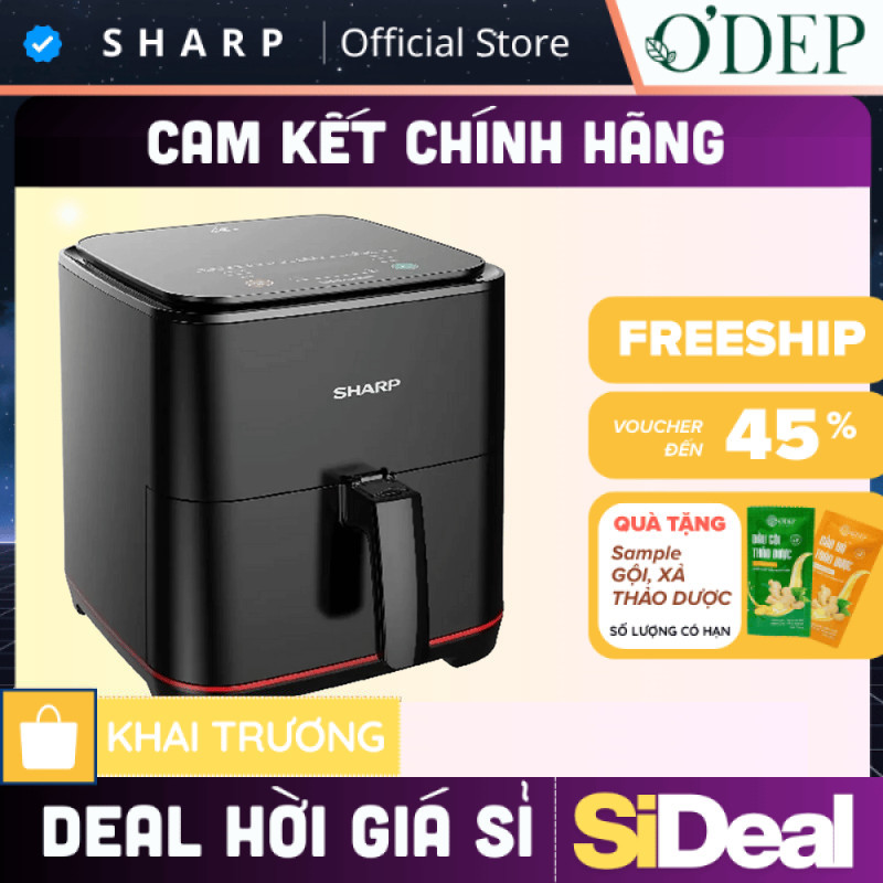 Nồi chiên không dầu Sharp KF-AF70EV-BK (7L) - Hàng Chính Hãng - SIDEAL SIA