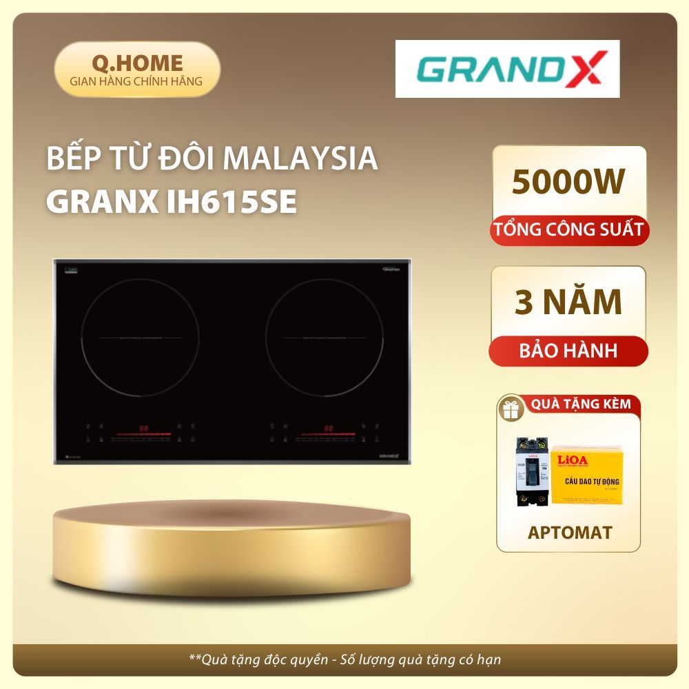 Bếp từ GRANDX IH615SE | Nhập khẩu Malaysia | Model 2025 | Bảo hành 3 năm