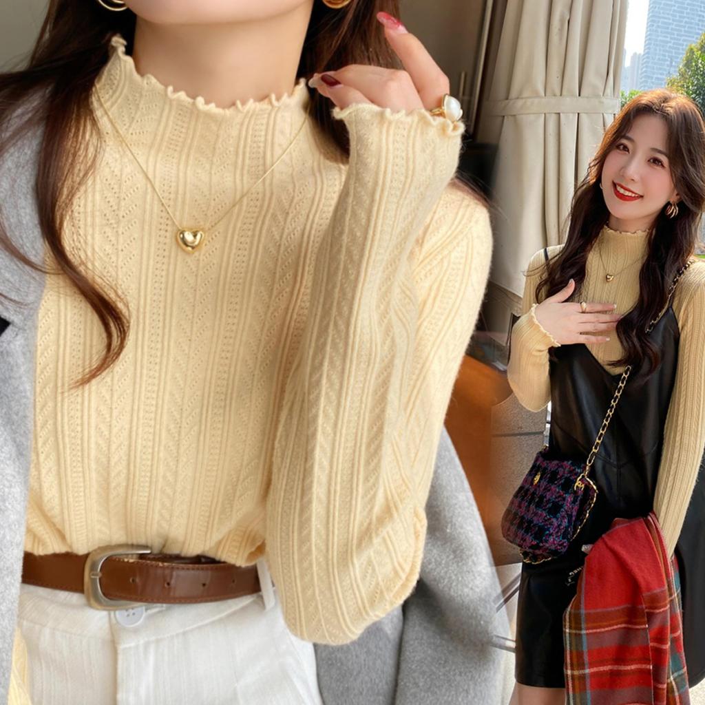 6497 Áo len cổ mô phỏng sành điệu dành cho nữ Mùa thu đông phù hợp