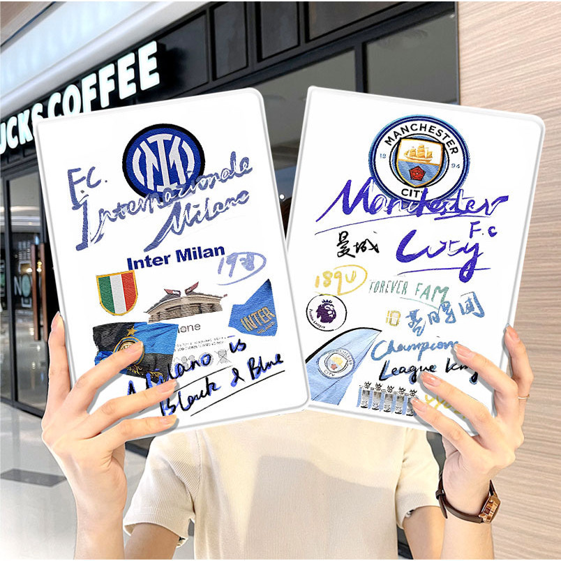 Manchen Football Royal Malaysia 2024 ipad10 Vỏ bảo vệ pro2018 Apple mini5 Jacket ipod9 Mini 4 Shell 