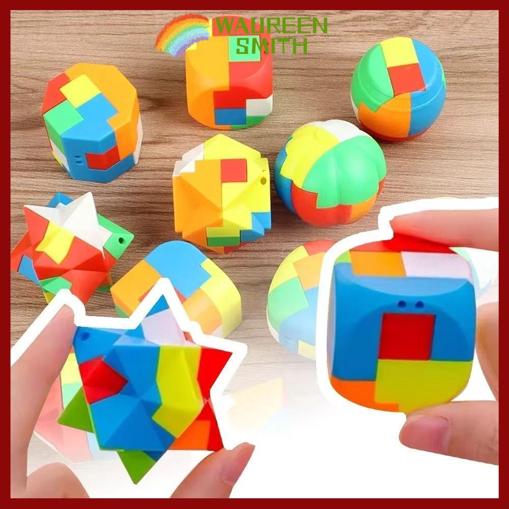 WAUREENSMITH Luban Puzzle Magic, Brain Teaser Game Nhựa Xếp Hình Luban Lock, Bộ Khóa Luban Antistres