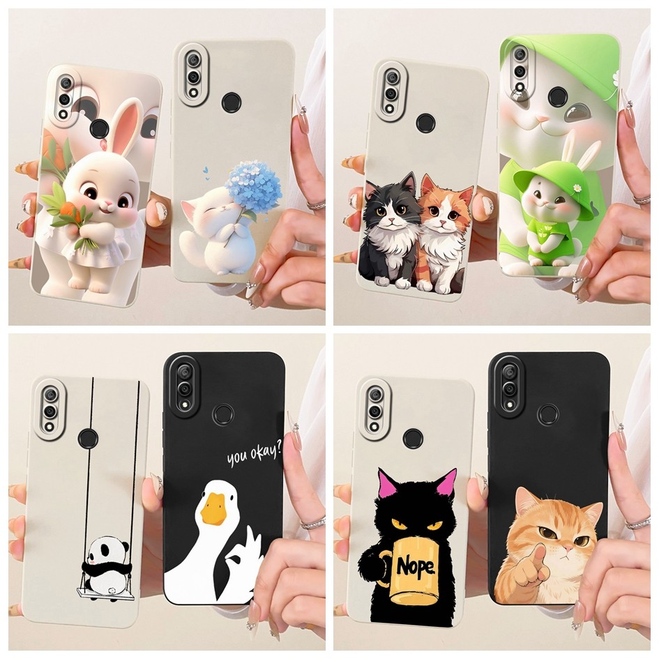 Vỏ Chống Sốc Cho Huawei Y9 2019 Bao JKM-LX1 JKM-LX2 JKM-LX3 Hoạt Hình Dễ Thương Thỏ Mèo Kẹo Sơn Ốp L