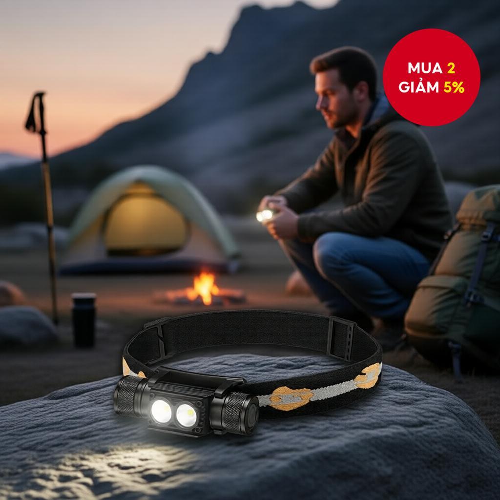 Lifestyle-SOFIRN D25S (H25S) LED 1200 lumen SST40 bộ đèn pha siêu sáng chống nước IPX6 sạc USB Type-