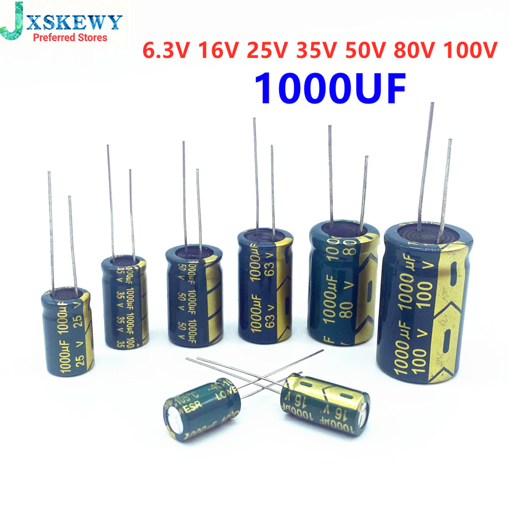 1000UF 25V 6.3V 10V 16V 35V 50V 63V 80V 100V Tụ Nhôm ESR Thấp Tần Số Cao 25V 1000UF 35V1000UF 50V100