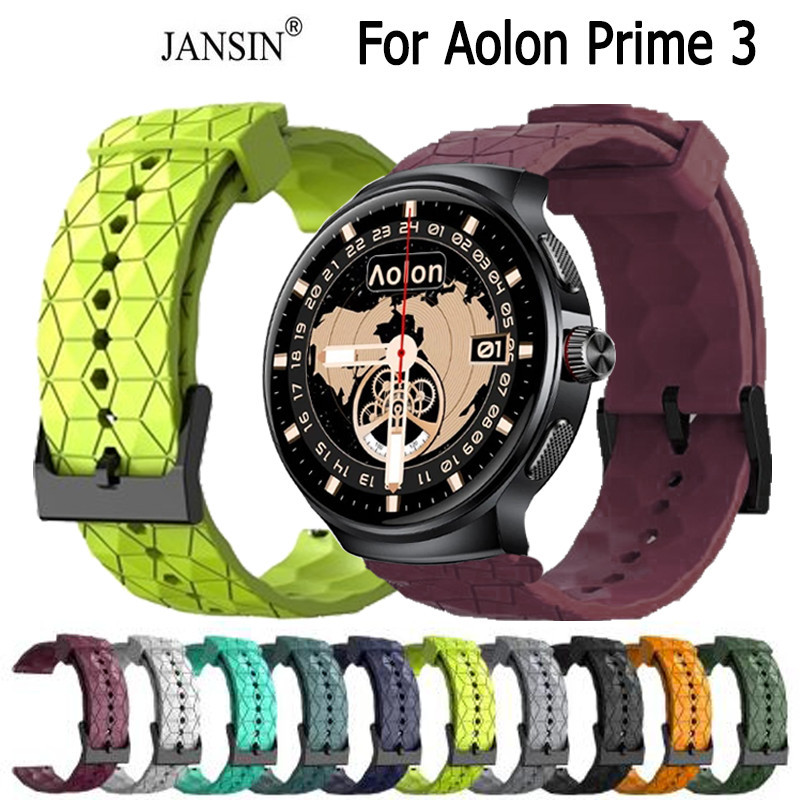Jansin Dây đeo silicon cho Aolon Prime 3 bánh răng cổ điển Họa tiết bóng đá Vòng đeo tay thể thao