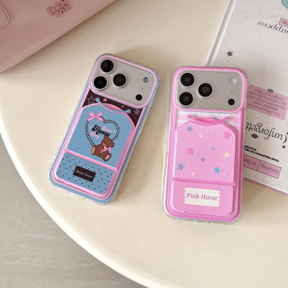 IPhone 17 16 15 14 13 12 Pro Max Dễ Thương Ngôi Sao Gấu Từ Tính Gấp Đứng Ốp Điện Thoại Vỏ Bảo Vệ IP 