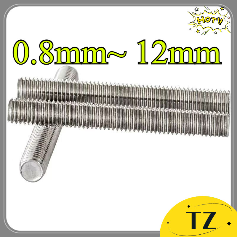 Cây ty ren Thanh thép trắng siêu cứng dài thanh tròn thép tốc độ cao, vít ren đầy đủ, thanh vít răng