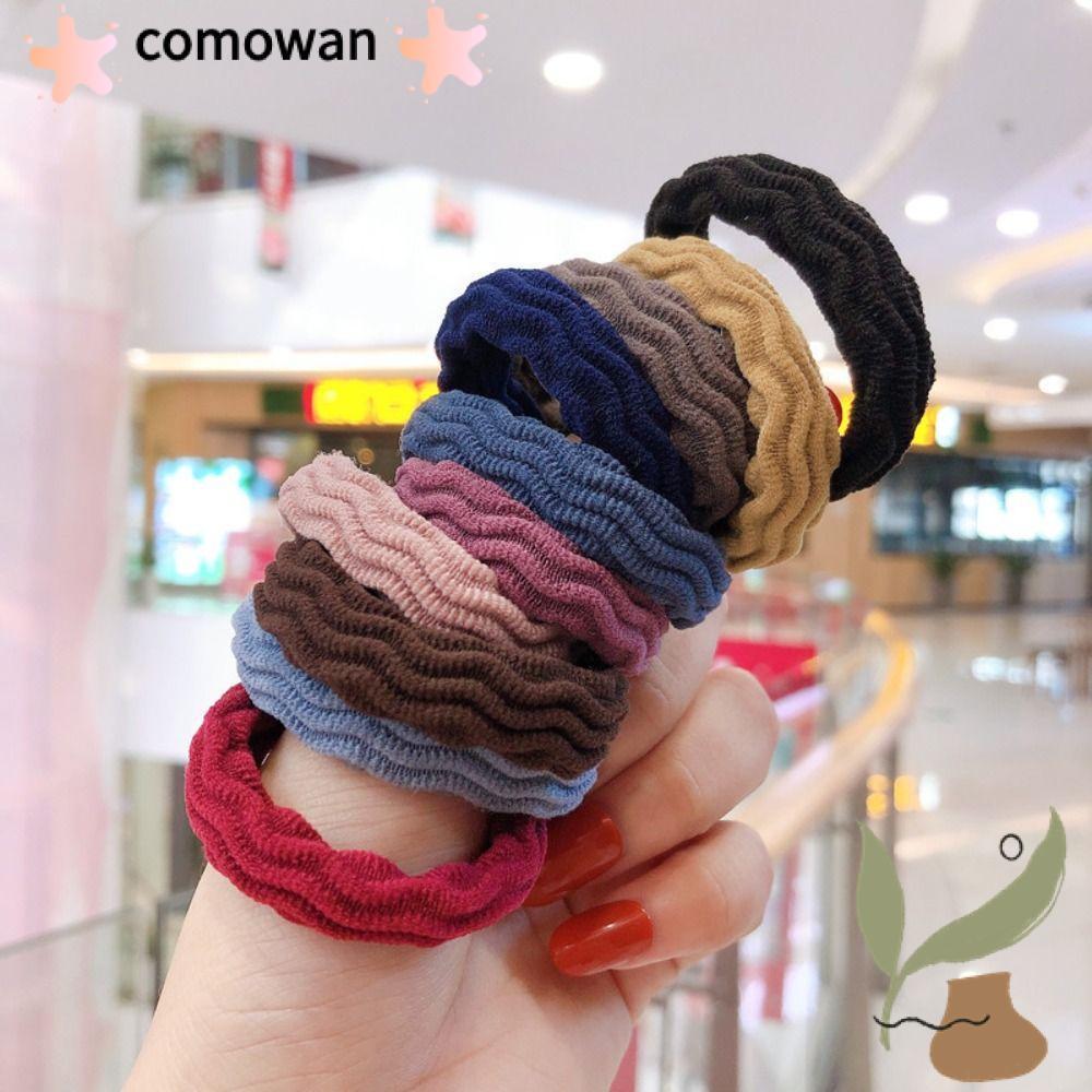 COMOWAN - Bộ 10 Dây Buộc Tóc Scrunchie Dày Co Giãn Cho Bé Gái
