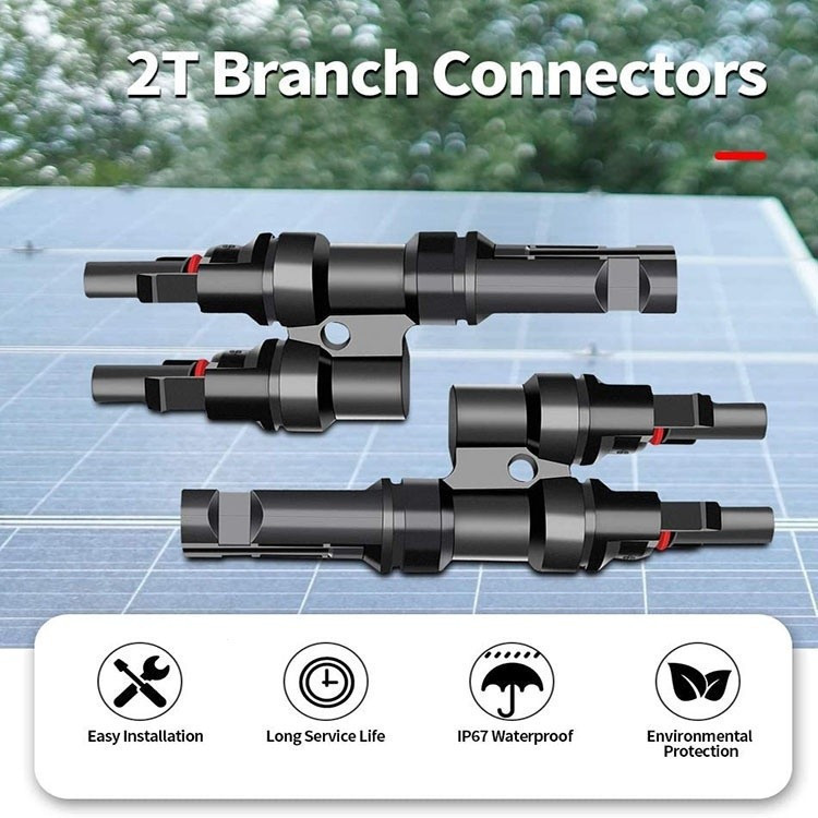 Nhà máy Risin Cung cấp T MC4 Multic Contact Branch Connector 2 đến 1 Đầu nối năng lượng mặt trời