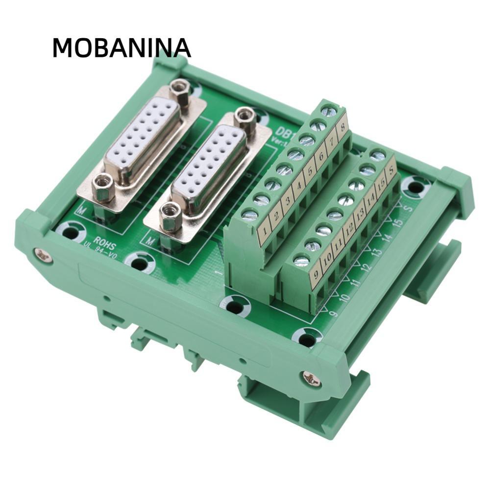 MOBANINA DB15 DIN Rail, Mô-đun giao diện gắn ray đôi DB15-M6 DIN Rail Mount, Bảng kết nối DIN Rail M