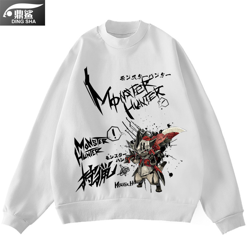 Bộ hoodie chủ đề Monster Hunter World Hunting, cổ tròn, tay dài, dành cho nữ