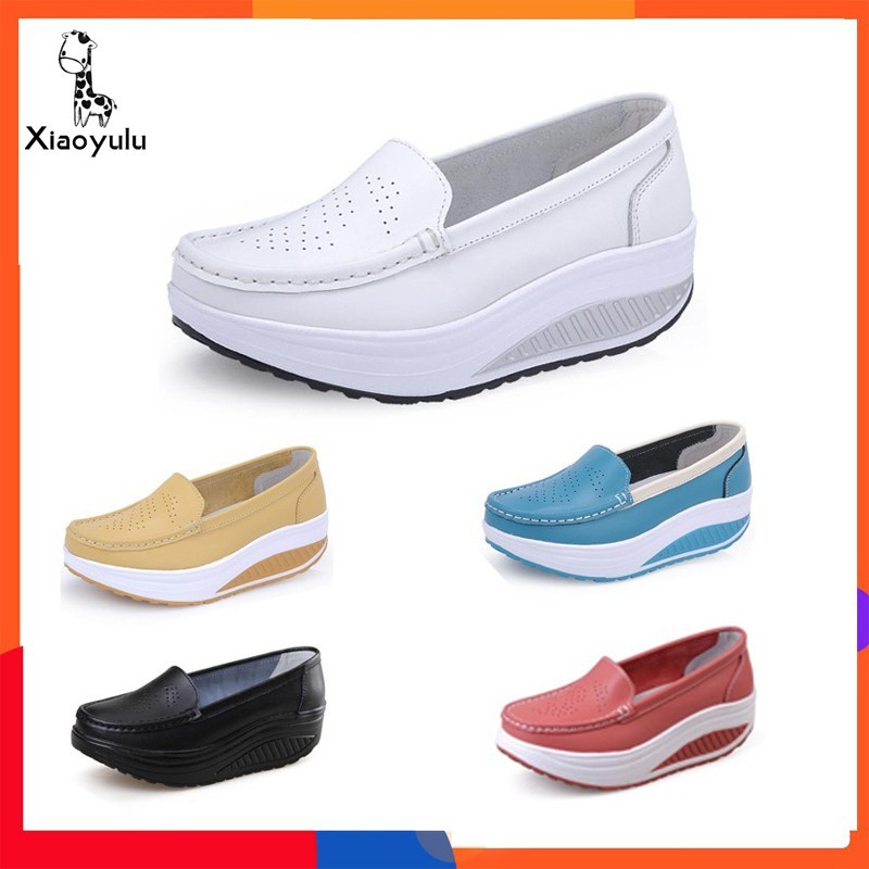 PC0 YOGO Ready Woman Kasut Nurse Shoes Cut-Out Wedges Shoes Sneaker 5 Màu Đen Trắng