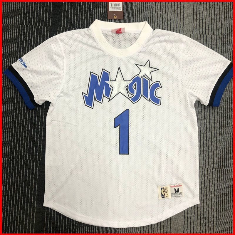Áo bóng rổ NBA Orlando Magic McGrady màu trắng, cổ điển tay ngắn, kích thước plus, unisex