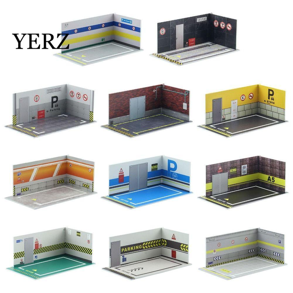 YZ 1 / 32 Nhà để xe ô tô, Mô hình trưng bày chất liệu PVC Mô hình bãi đậu xe, Bộ sưu tập Trang trí b