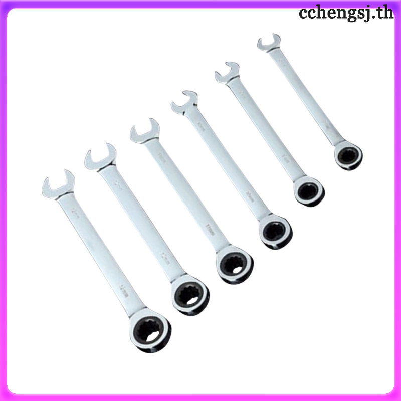 6 Cái Kích Thước Hỗn Hợp Dual Double Offset Cờ Lê Kết Hợp Cờ Lê Ratchet (6mm, 7mm, 8mm, 9mm, 10mm, 1