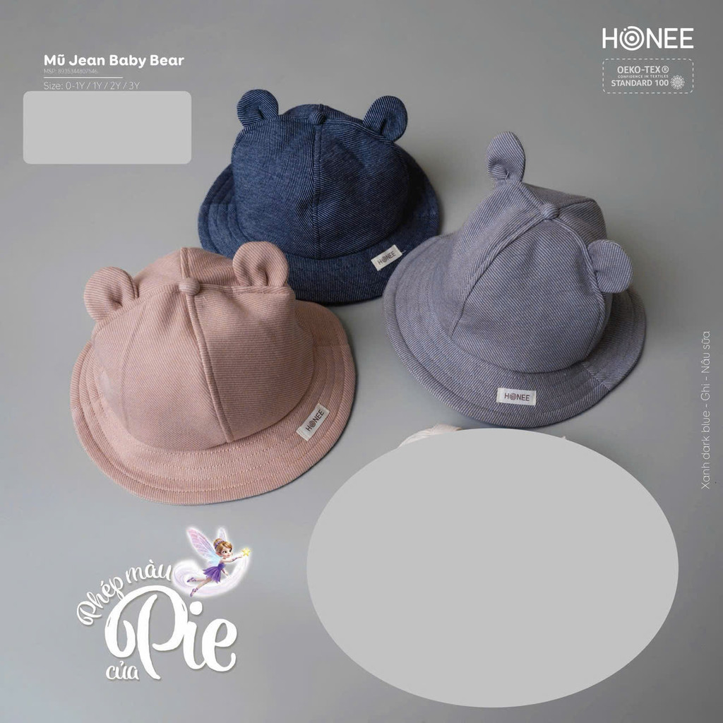 HONEE, HRNEE - Mũ jean baby bear cho bé 7546