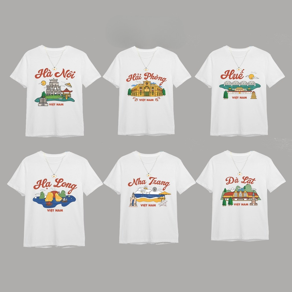 COD (Giao hàng trong 24 giờ)MIEMIE. Áo thun địa danh Việt Nam WHITE BEAR CLOTHING