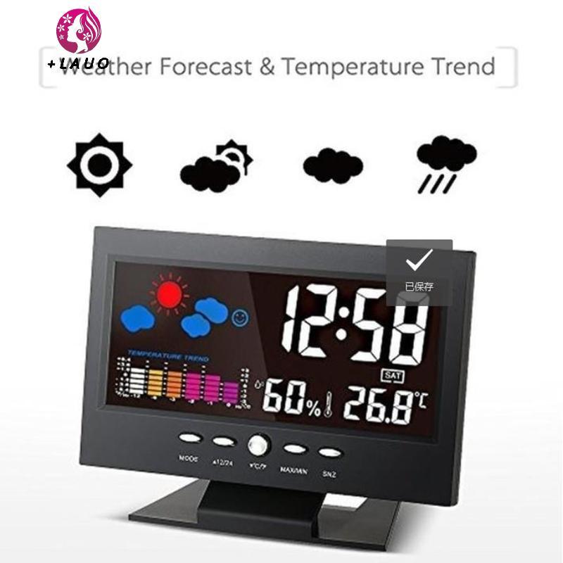 Springevenstar Màn hình màu LCD Kỹ thuật số Balight Báo động báo động Clo Trạm dự báo thời tiết Spri