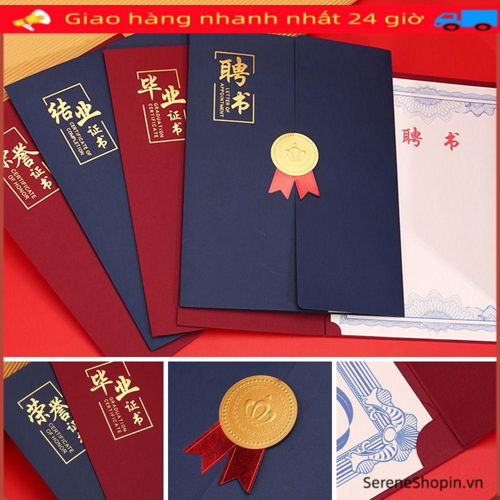 SERENE Diploma Cover, Gilding Process Paper Envelope Award Giá đỡ chứng chỉ, Trang ba lần A4 Vỏ Hono