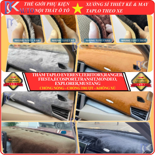 [Kia K200SD] Thảm taplo ô tô da cacbon,da vân gỗ,và tuyết nhung 3 lớp chống nắng cao cấp mới nhất