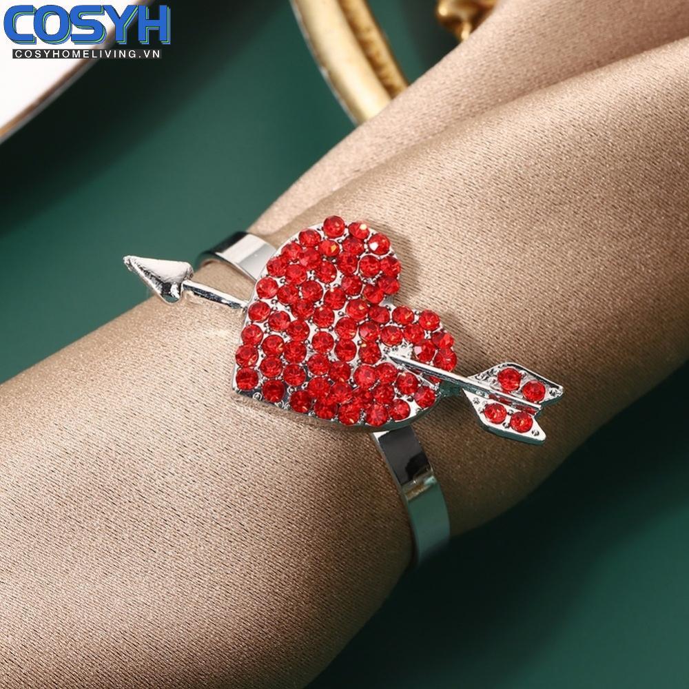 <cosyh>Metal Napkin Rings Set of 6 Gold Silver for Stylish Party and Dinner Table Decor