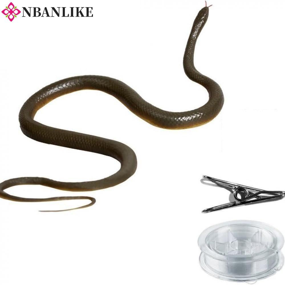 NBANLIKE Snake Prank, Món quà vui nhộn Đồ chơi xảo quyệt đáng sợ thực tế, Đạo cụ Anaconda có kẹp dây