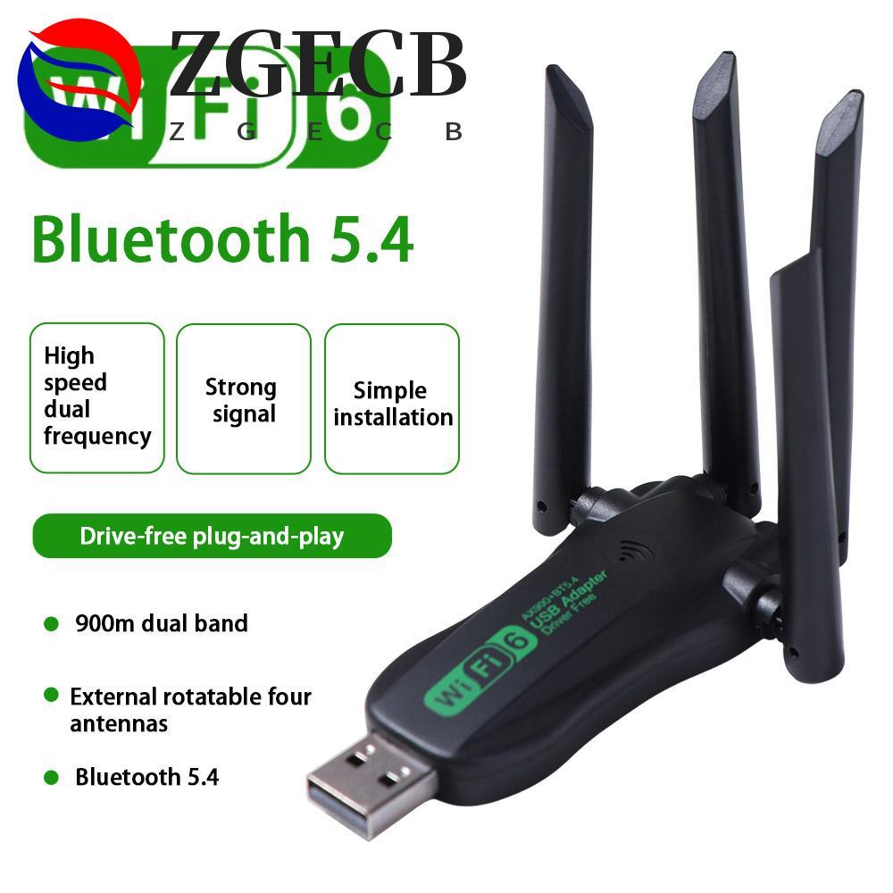 Bộ chuyển đổi USB WiFi6 băng tần kép ZGECB, AX900 Bluetooth 5.4 900Mbps WiFi Dongle, Tốc độ cao 2.4G