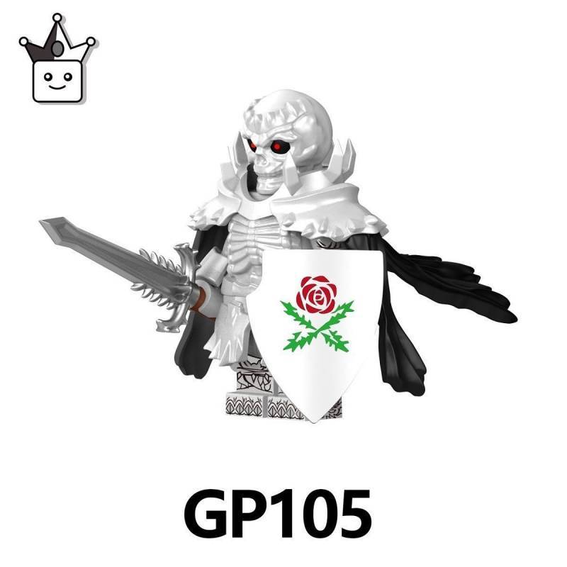 Black and White Rose Skeleton Knight Building Blocks Assembled Toy Gift Black and White Rose Skeleto