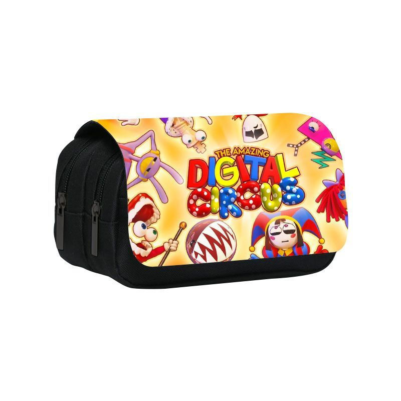 New Product#THE AMAZING DIGITAL CIRCUS Double-layer pencil case Cartoon Circus Student Stationery Ba