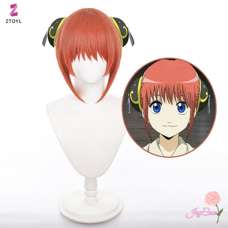 Gintama Cosplay - Tóc giả ngắn màu cam chịu nhiệt, phụ kiện hoàn hảo cho tiệc Halloween