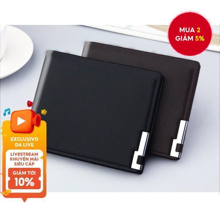 Ví Nam Mới Ngắn Mỏng Hợp Thời Trang Ví Thanh Niên Túi Đựng Thẻ Ví Phiên Bản Hàn Quốc Kẹp