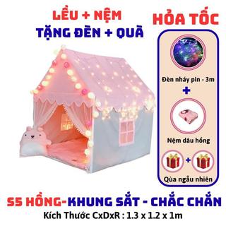 Lều Công Chúa Cho Bé – Combo Nệm Êm + Đèn Nháy Led Tặng Kèm