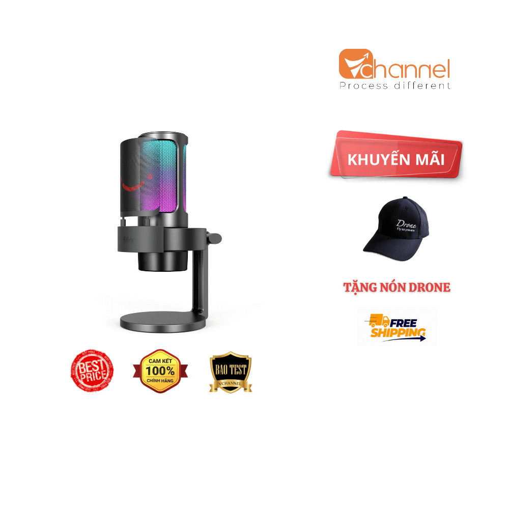 Micro thu âm Fifine AmpliGame A8 tích hợp đèn RGB