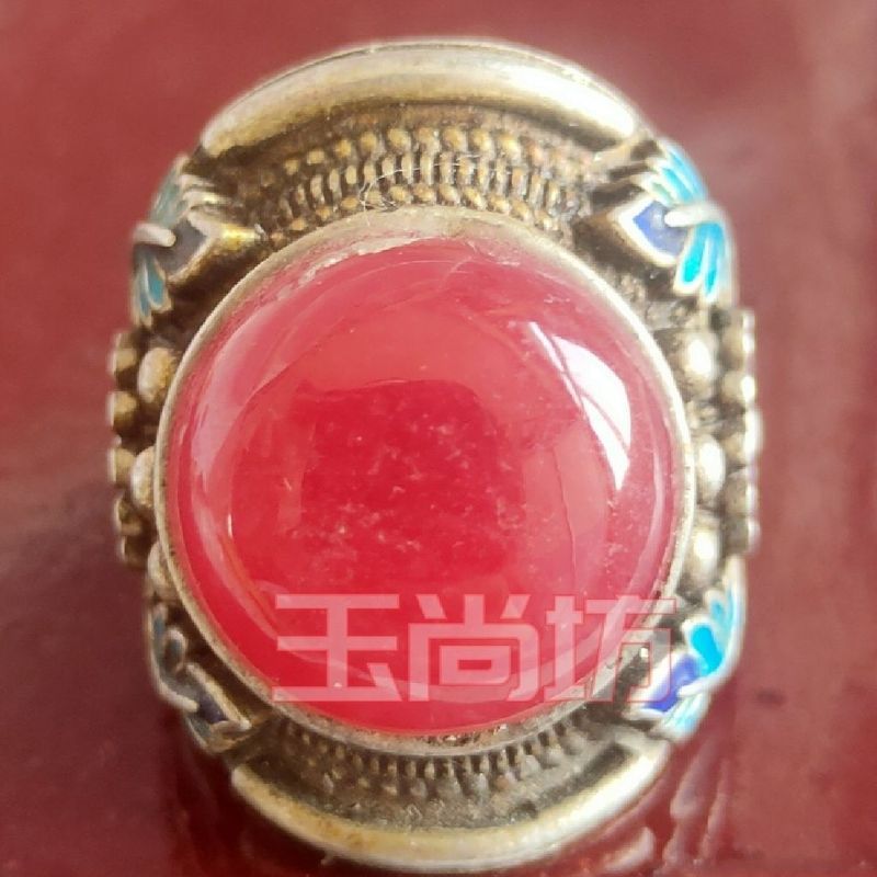 Bộ Sưu Tập Cổ Nhẫn Bạc Kẻ Sọc Ruby Đỏ Ngọc Miao Bạc Nữ Nhẫn Càn Long Năm Dân Gian Bạc Trang Sức Nhẫn