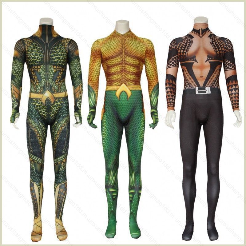 XS1 Aquaman 2 Cosplay Áo liền quần Man 3D Quần Một Mảnh Phù Hợp Với Trẻ Em Người Lớn Aquaman Và Vươn