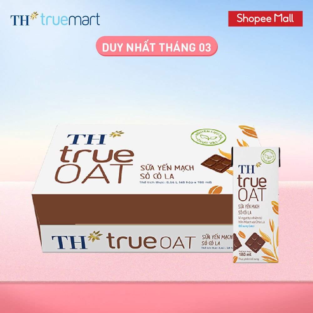 Thùng 48 Hộp Sữa Yến Mạch TH true milk OAT hương vị Sô Cô La 180ml (48 Hộp)