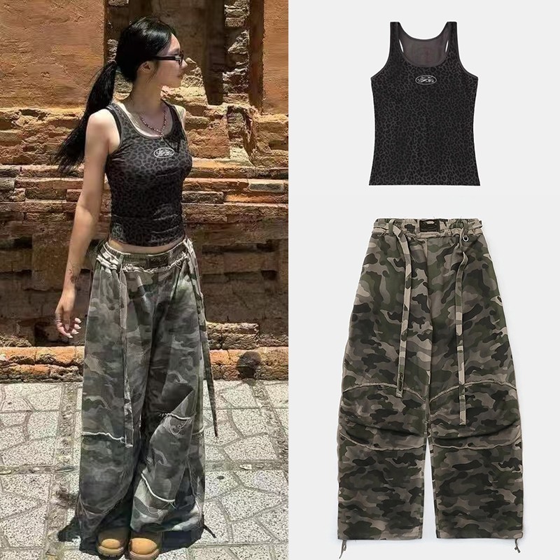 VG01 badblood bcac Series-style American retro loose-fitting women's casual pants, sports sweatpants