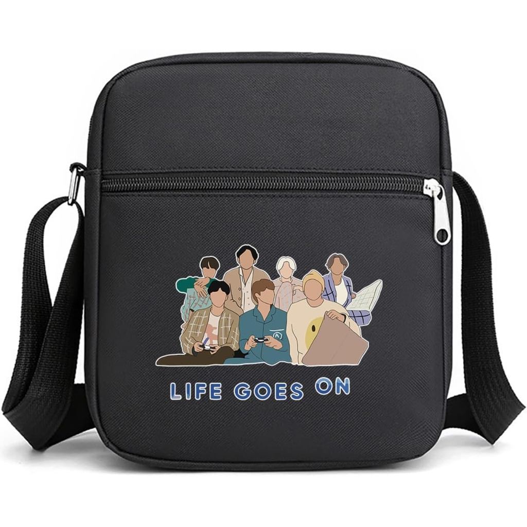 Túi đeo chéo K-pop Merch jimin suage jungkook V Jhope jin RM Túi hàng hóa Hàn Quốc Cuộc sống đi trên