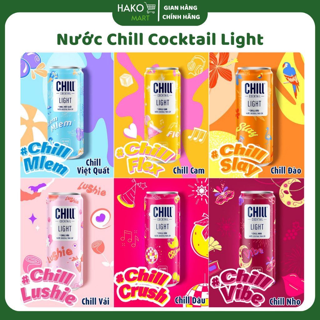 Nước Chill Cocktail Light Trái Cây Lon 320ml