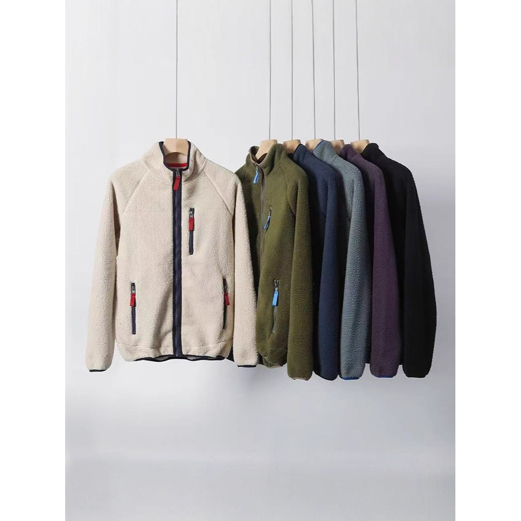 WWUZ Patagonia Lamb wool cardigan Autumn and winter outdoor fleece jacket, polar fleece warm zip-up 