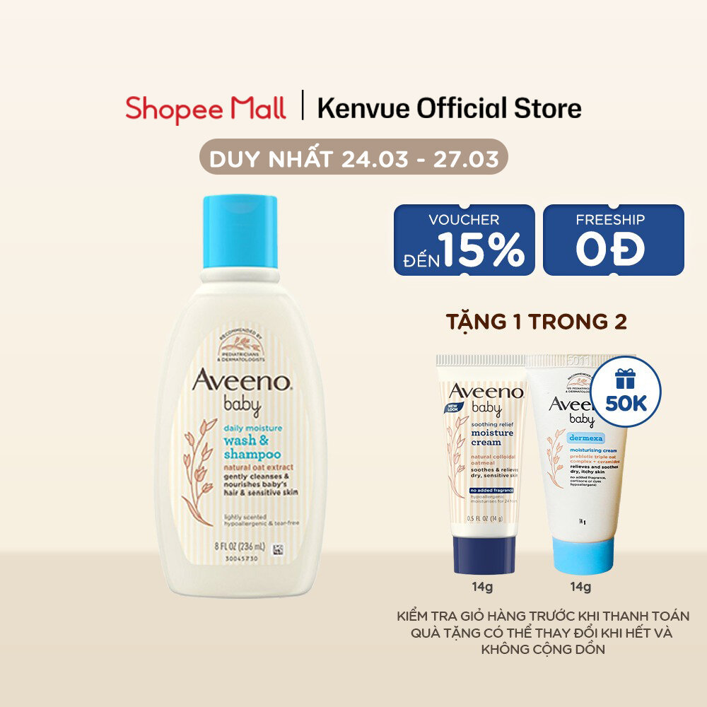 Sữa tắm gội toàn thân Aveeno baby 236ml