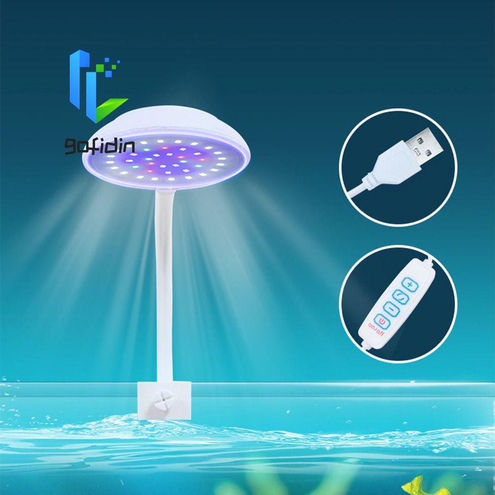GOFIDIN Kẹp trên đèn bể cá, Đèn kẹp bể cá 360 độ 5 / 7W, Đèn phong cảnh có cáp USB ABS USB Power Aqu