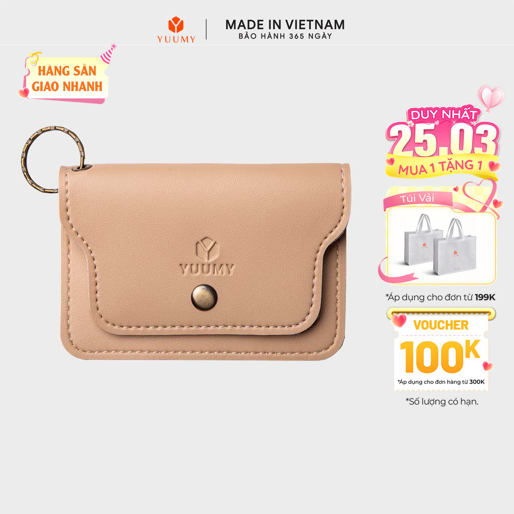Ví Yuumy (Thời trang nữ nắp gập cỡ nhỏ - Ví móc khóa da thời trang YMK10) Bagsmart